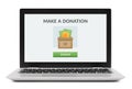 Donation concept on laptop computer screen Royalty Free Stock Photo