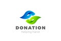 Donation Help Hand Logo design vector. Charity Log Royalty Free Stock Photo