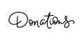 Donation monoline calligraphy vector quote text. Design for charity event or project banner. Help for Ukraine and