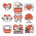 Donation and volunteer work icons