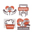 Donation and volunteer work icons