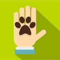 Donations for pets icon, flat style