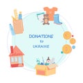 Donations to Ukraine concept illustration