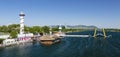 Donauinsel Lighthouse And Bridge in Vienna, Austria