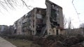 Donbass. War in Ukraine. Destroyed civil house in Bakhmut.