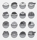 Donburi ( Japanese rice bowl ) icon and logo Royalty Free Stock Photo