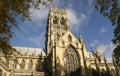 Doncaster minster church St George exterior view on a sunny day with blue sky. Royalty Free Stock Photo