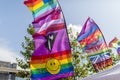 Doncaster Pride 19 Aug 2017 LGBT Festival flags and banners