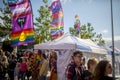 Doncaster Pride 19 Aug 2017 LGBT Festival flags and banners and