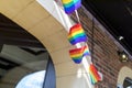 Doncaster Pride 19 Aug 2017 LGBT Festival, rainbow flag bunting