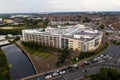 Aerial view of Doncaster College Campus building and University centre Royalty Free Stock Photo