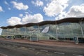 Doncaster UK, 18th August 2019: The Doncaster Sheffield Robin Hood international airport, outside the front entrance taken on a