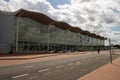 Doncaster UK, 18th August 2019: The Doncaster Sheffield Robin Hood international airport, outside the front entrance taken on a