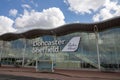 Doncaster UK, 18th August 2019: The Doncaster Sheffield Robin Hood international airport, outside the front entrance taken on a