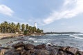 Dondra Head Lighthouse, landscape. Royalty Free Stock Photo