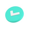 Done complete checkbox green circle button right choice acceptance 3d icon realistic vector