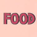 Food text health word concentric font typography hand drawn