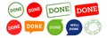 done square circle stamp and speech bubble label sticker sign accept finished Royalty Free Stock Photo