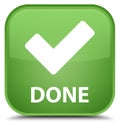 Done (validate icon) special soft green square button Royalty Free Stock Photo