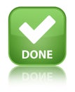 Done (validate icon) special soft green square button Royalty Free Stock Photo