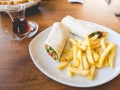 Doner chicken kebab Turkish meal. Royalty Free Stock Photo