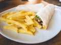 Doner chicken kebab Turkish meal. Royalty Free Stock Photo