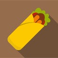 Doner kebab icon, flat style Royalty Free Stock Photo