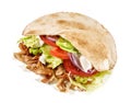 Doner kebab on white background Royalty Free Stock Photo