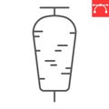 Doner kebab line icon