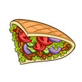Doner kebab pop art vector illustration Royalty Free Stock Photo
