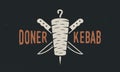 Doner Kebab, Shawarma logo.