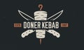 Doner Kebab, Shawarma logo, poster.