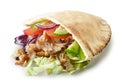 Doner kebab on white background Royalty Free Stock Photo