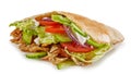 Doner kebab on white background Royalty Free Stock Photo