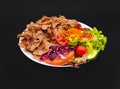 Doner on the plate salad, Royalty Free Stock Photo