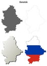 Donetsk blank outline map set - Russian version