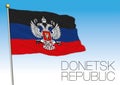 Donetsk Republic flag, Ukraine and Russia