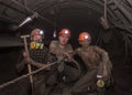 Donetsk, Ukraine - March, 14, 2014: The miners working undergrou