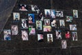 Donetsk, Ukraine - March, 25, 2015: Photos of the victims of the civil war children Donbass in the central square