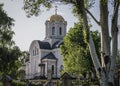 Church in Donetsk city during war in Donbas region, Ukraine