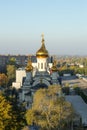 Donetsk, Ukraine, October 3, 2019 year. Trinity Cathedral, Russian Orthodox Church, Moscow Patriarchate. Day time.