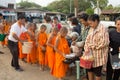 CHAROEN, PHICHIT, THAILAND - APRIL 9, 2017 : People offer f