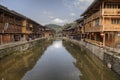 houses with reflections, Zhaoxing village, Guizhou Pro Royalty Free Stock Photo