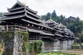 people Chengyang Wind and Rain Bridge Royalty Free Stock Photo