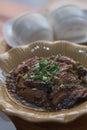 Dong po pork with steamed mantou bun