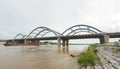 Tru bridge crossing Red River in Hanoi, Vietnam Royalty Free Stock Photo