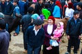 VAN, HA GIANG, VIETNAM, November 18th, 2017: Hmong people, mountainous Van, Ha Giang, cattle trading, outdoor market.