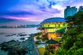 Dongbaek island with Nurimaru APEC House and Gwangan bridge at s Royalty Free Stock Photo