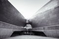 Dongdaemun design plaza or DDP modern free from building architecture with metalic entrance tunnel