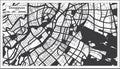 Dongguan China City Map in Black and White Color in Retro Style. Outline Map